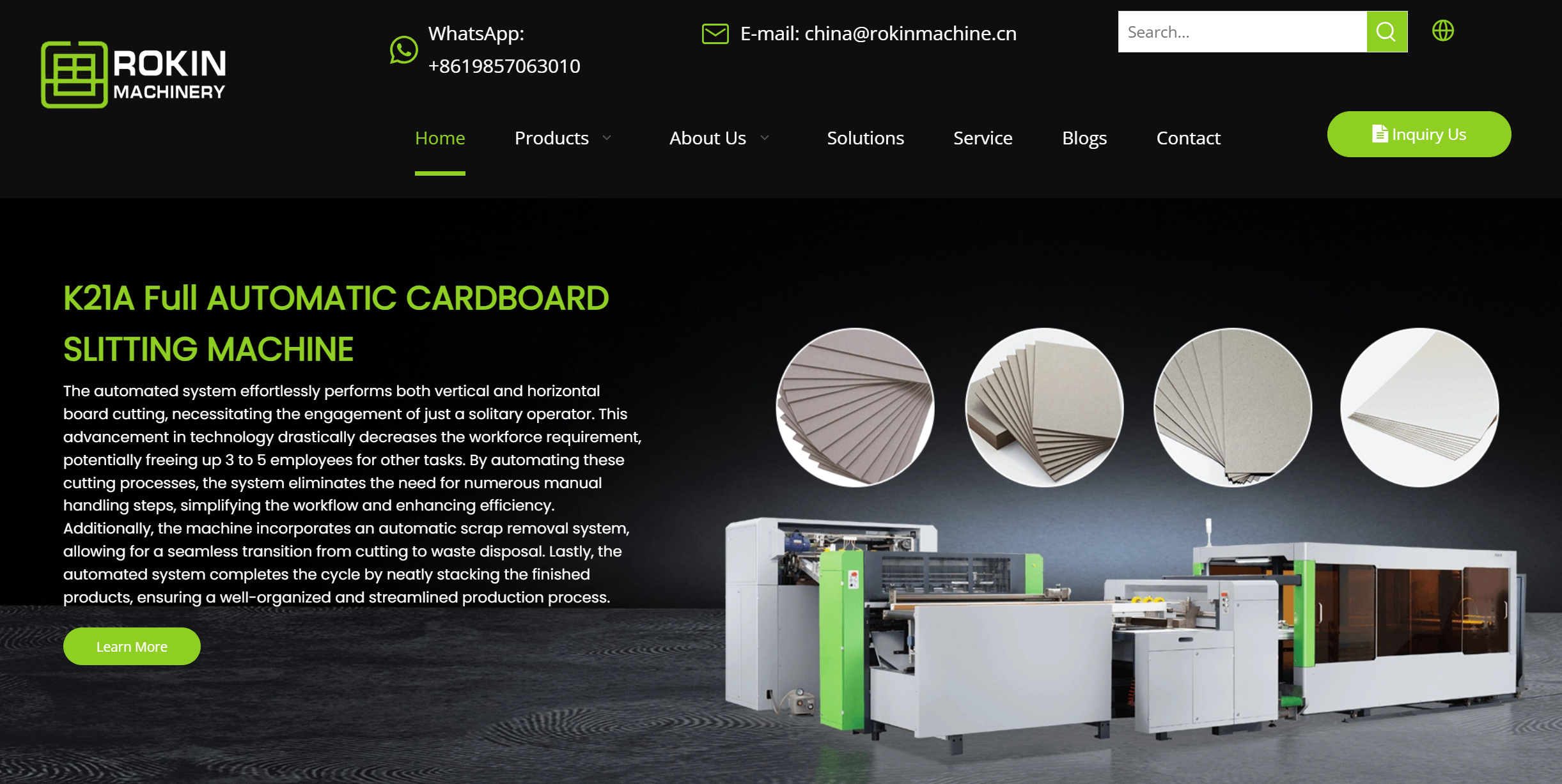 the homepage of ROKIN MACHINERY домашняя страница ROKIN MACHINERY
